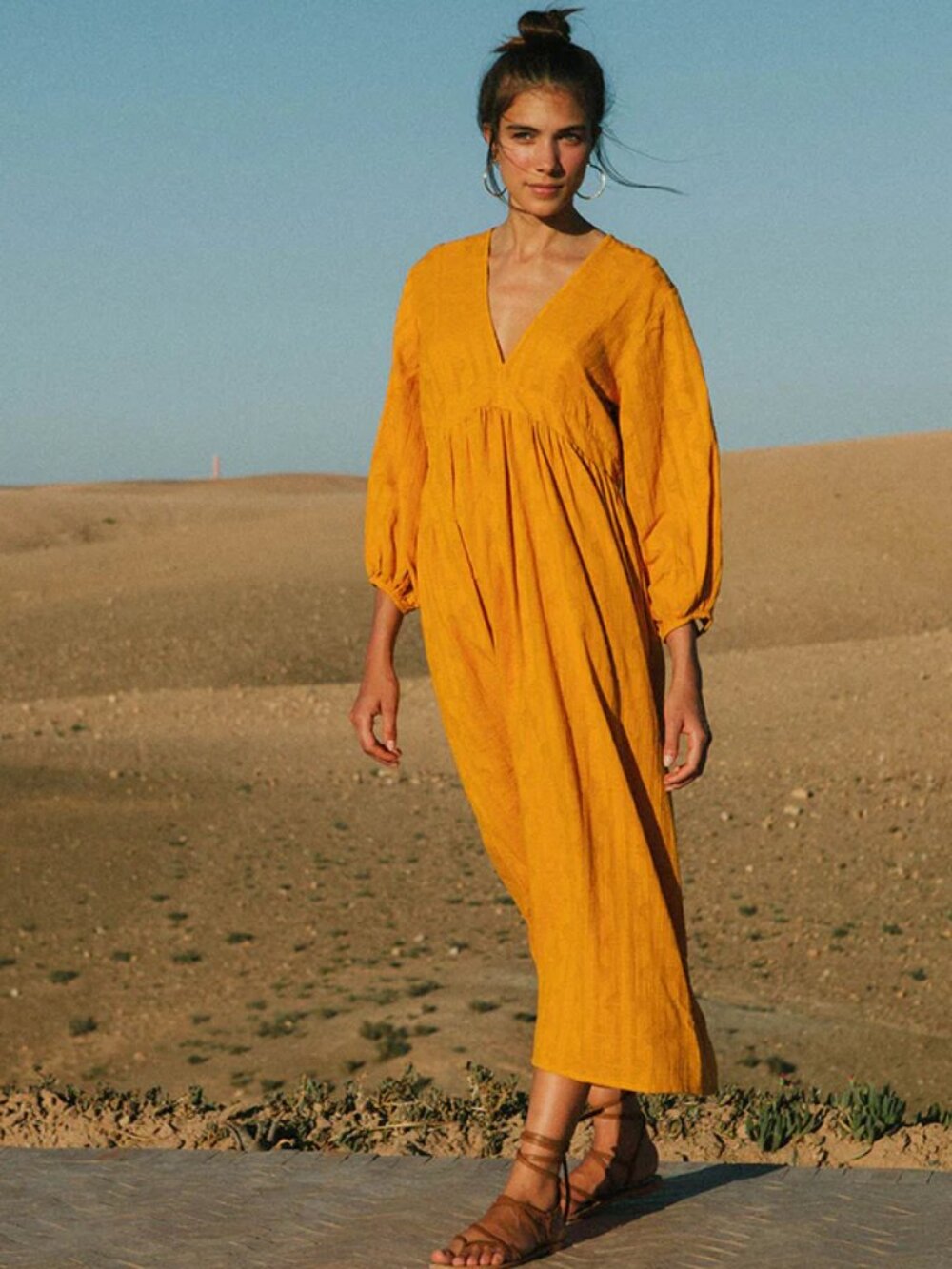 ROVE Alma Midi Dress Marigold Cotton - US 12